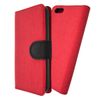Knižkové puzdro iPhone SE textilný povrch červené