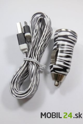 Autonabíjačka iPhone 4/4S zebra