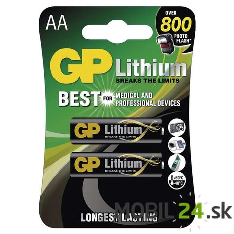 Batéria GP líthiová AA, 2 ks