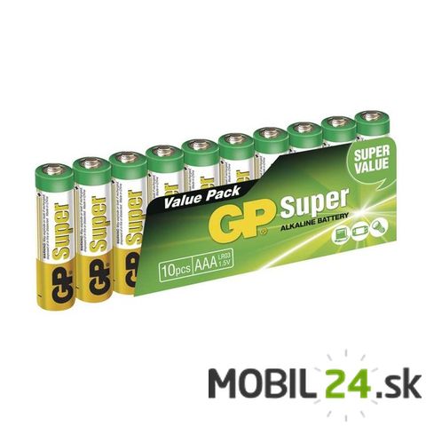 Batéria GP Super alkalická AAA, 10 ks