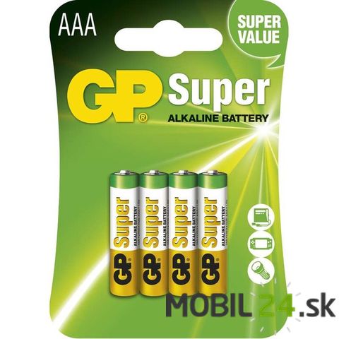 Batéria GP Super alkalická AAA, 4 ks