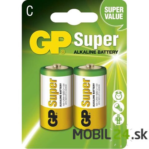 Batéria GP Super alkalická C, 2 ks