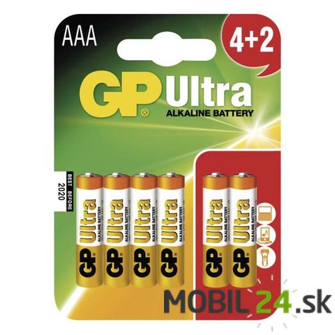 Batéria GP Ultra alkalická AAA, 4+2 ks