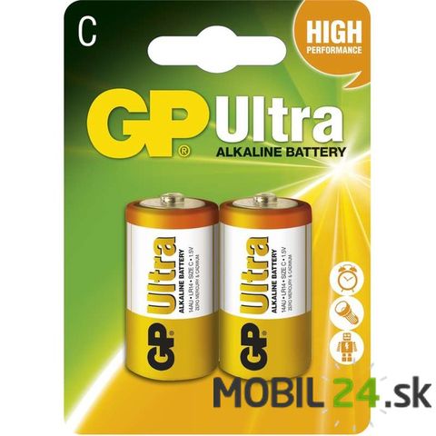 Batéria GP Ultra alkalická C, 2 ks