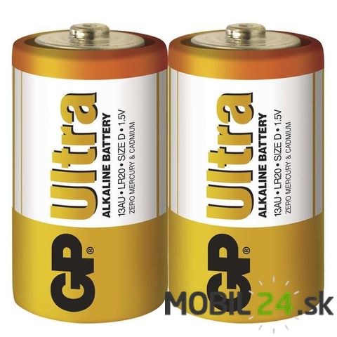 Batéria GP Ultra alkalická D, 2 ks