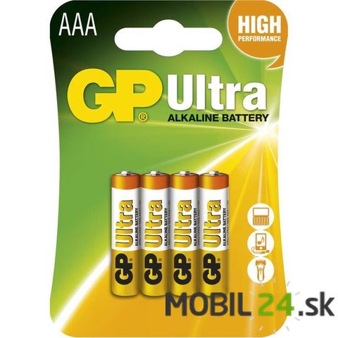 Batéria GP Ultra alkalická LR03 AAA, 4 ks