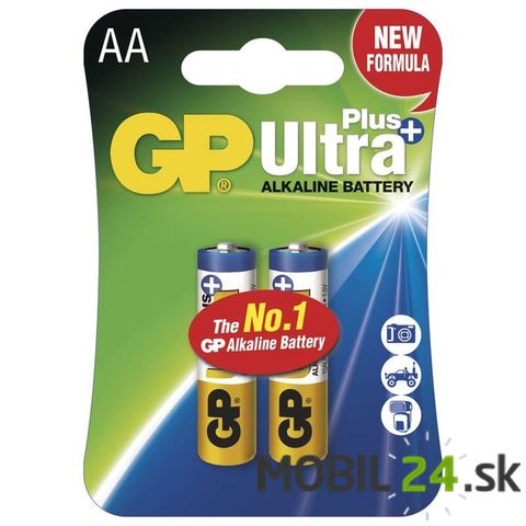 Batéria GP Ultra Plus alkalická AA, 2 ks