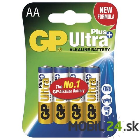 Batéria GP Ultra Plus alkalická LR6 AA, 4 ks