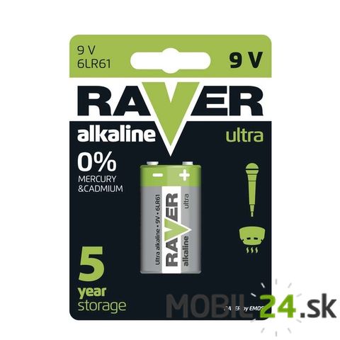 Batéria RAVER alkalická 6LF22 (9V) blok