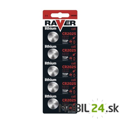 Batéria RAVER líthiová gombíková CR2025