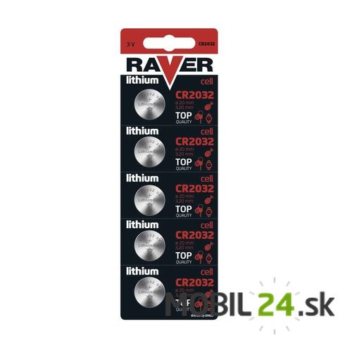 Batéria RAVER líthiová gombíková CR2032