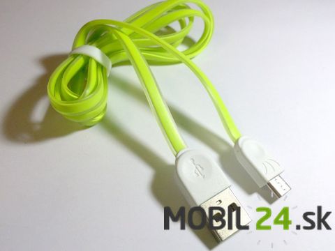 Dátový kábel micro USB neoriginál zelený