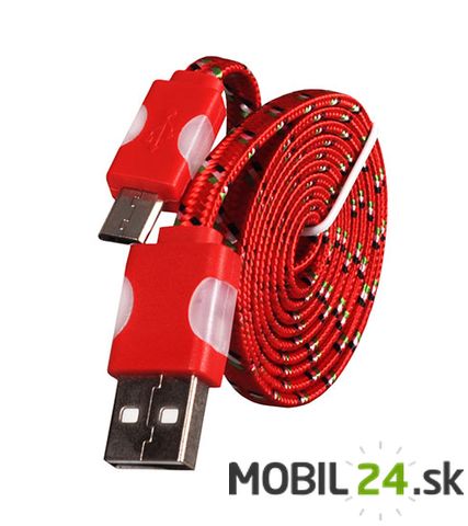 Dátový kábel micro USB svietiaci červený TT