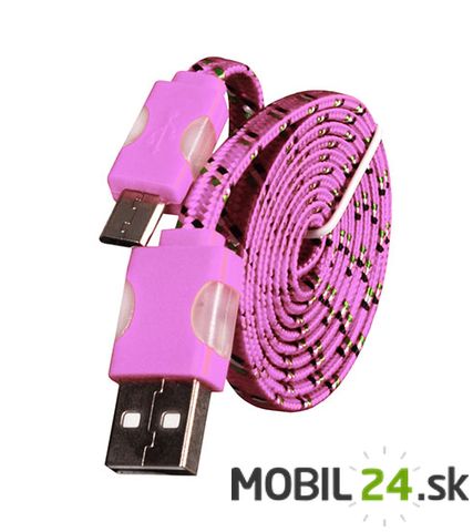 Dátový kábel micro USB svietiaci ružový TT