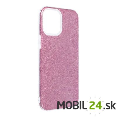 Gumené puzdro iPhone 12 pro max ružové glitter