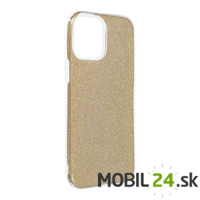 Gumené puzdro iPhone 12 pro max zlaté glitter