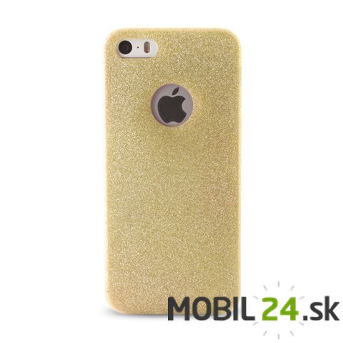 Gumené puzdro iPhone 5/5s/SE glitter zlaté