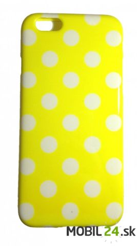 Gumené puzdro iPhone 6/6s žlté bodky