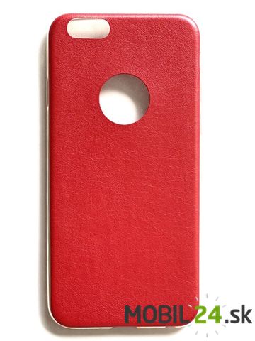 Gumené puzdro iPhone 6/6s červené imitácia koženky