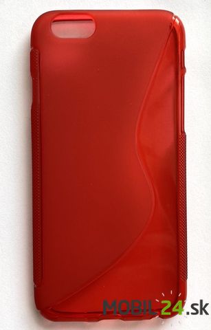 Gumené puzdro iPhone 6/6s červené s vlnkou