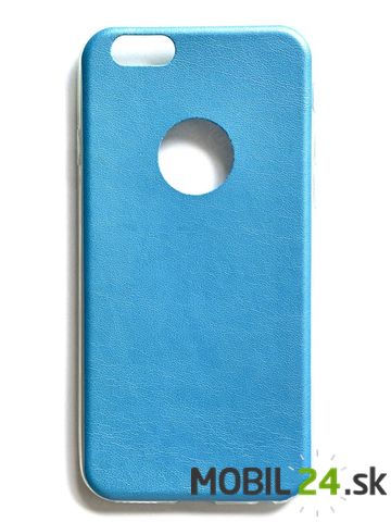 Gumené puzdro iPhone 6/6s modré imitácia koženky