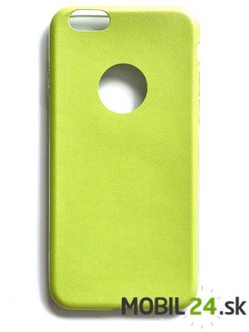 Gumené puzdro iPhone 6/6s zelené imitácia koženky