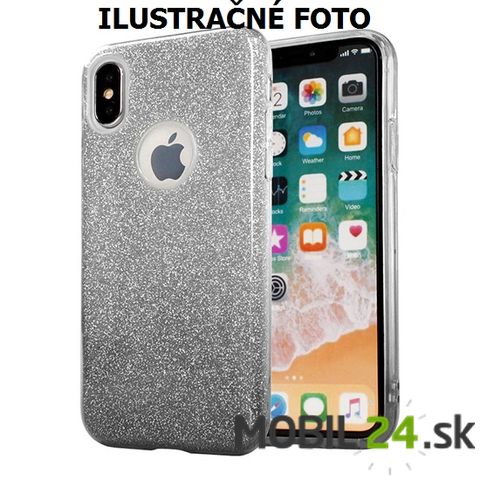 Gumené puzdro iPhone 7 / iPhone 8/ iPhone SE 2020 glitter čierne