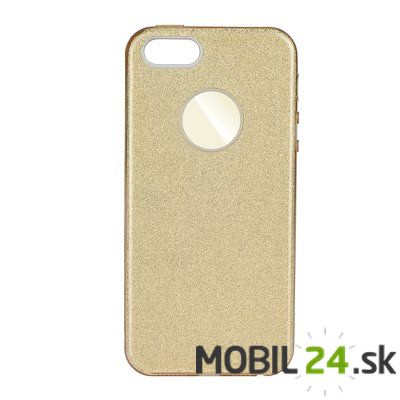 Gumené puzdro iPhone 7 / iPhone 8/ iPhone SE glitter zlatá