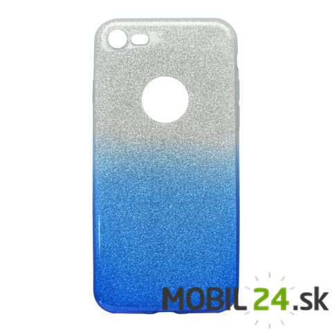 Gumené puzdro iPhone 7 / iPhone 8 / iPhone SE 2020 trblietavé, modré