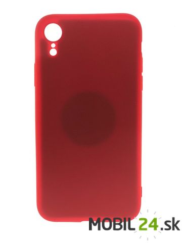 Gumené puzdro iPhone XR červené matné s magnetom