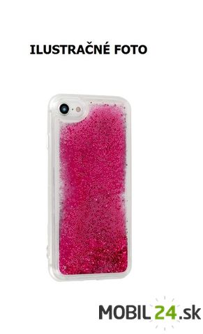 Gumené puzdro iPhone XR ružové presypávacie
