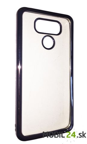 Gumené puzdro LG G6 priehľadné s čiernym rámom