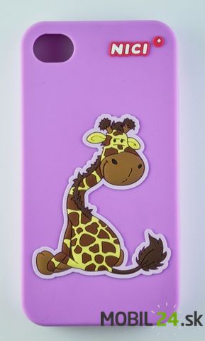 Puzdro NICI na mobil iPhone 4/4S gumené žirafa
