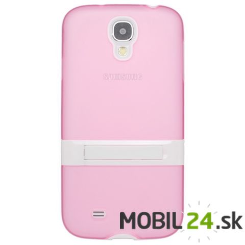 Puzdro na mobil Samsung Galaxy S IV (i9500) gumené ružové so stojanom