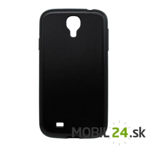 Puzdro na mobil Samsung Galaxy S IV (i9500) gumené imitácia kože čierna