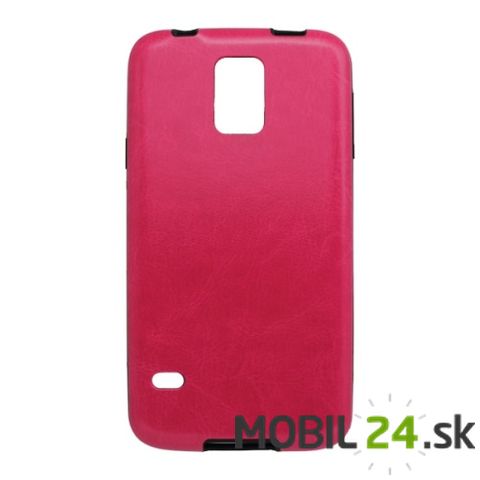 Gumené púzdro Samsung Galaxy S5 (i9600) imitácia kože ružová