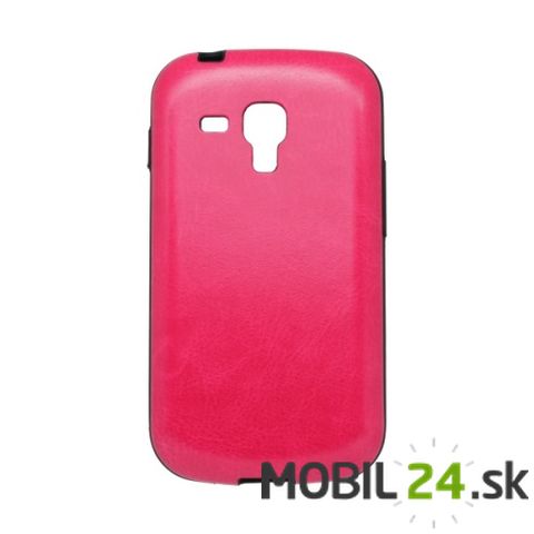 Puzdro Samsung Galaxy Trend (S7560) gumené imitácia kože ružová