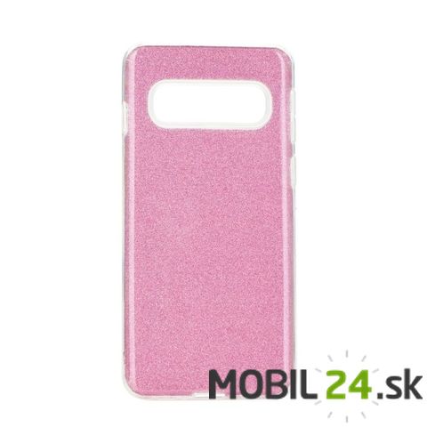 Gumené puzdro Samsung S10 glitter ružové