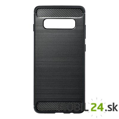 Gumené puzdro Samsung S10 plus čierne carbon