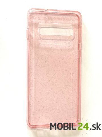 Gumené puzdro Samsung S10 ružové transparentné