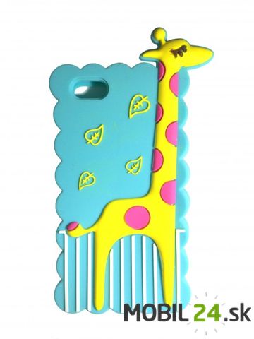 Puzdro pre iPhone 5/5S/5SE 3D žirafa modrá