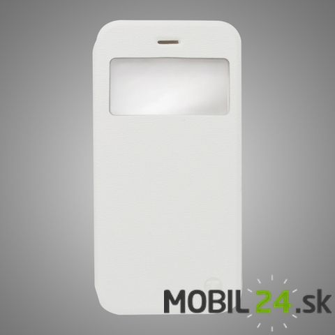 Knižkové puzdro na mobil iPhone 6/6s biele s okienkom