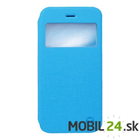 Knižkové puzdro na mobil iPhone 6/6s modré s okienkom