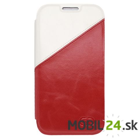 Knižkové púzdro na mobil Samsung S IV i9500 červeno-biele
