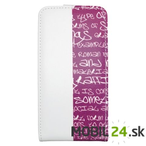 Knižkové puzdro na mobil Samsung S4 (i9500) bielo-fialové