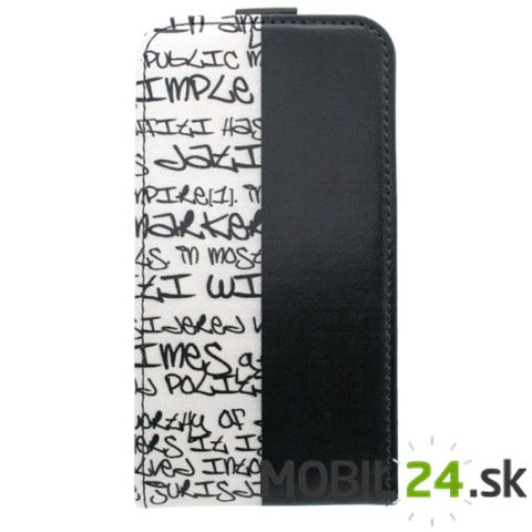 Knižkové puzdro na mobil Samsung S4 (i9500) čierno-biele