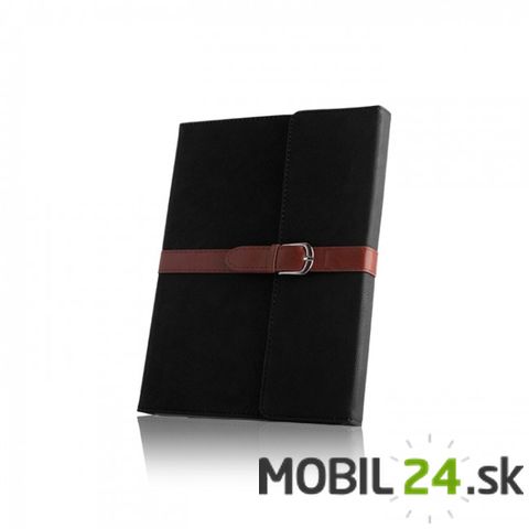 Knižkové puzdro na tablet 7" čierne s hnedým putkom