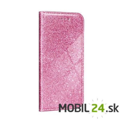 Knižkové puzdro Samsung A72 5G ružové trblietavé