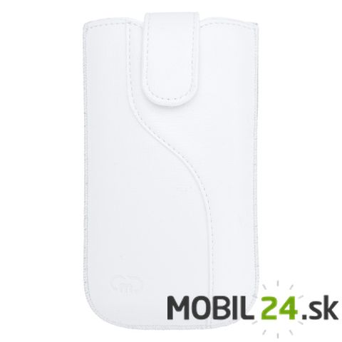 Koženkové púzdro na mobil biele veľkosť XL