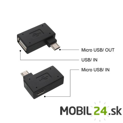 OTG adaptér micro USB/micro USB,USB čierny